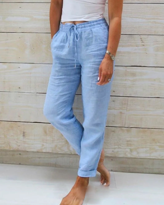 Pantalón Veraniego Mujer Tejido Ligero Cintura Elástica - Mavetta