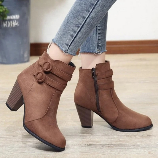 Botines Mujer de Tacón Alto con Correas Decorativas - Mavetta