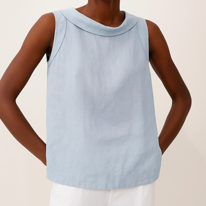 Mujer Sin Mangas Algodón Cuello Redondo Comodo