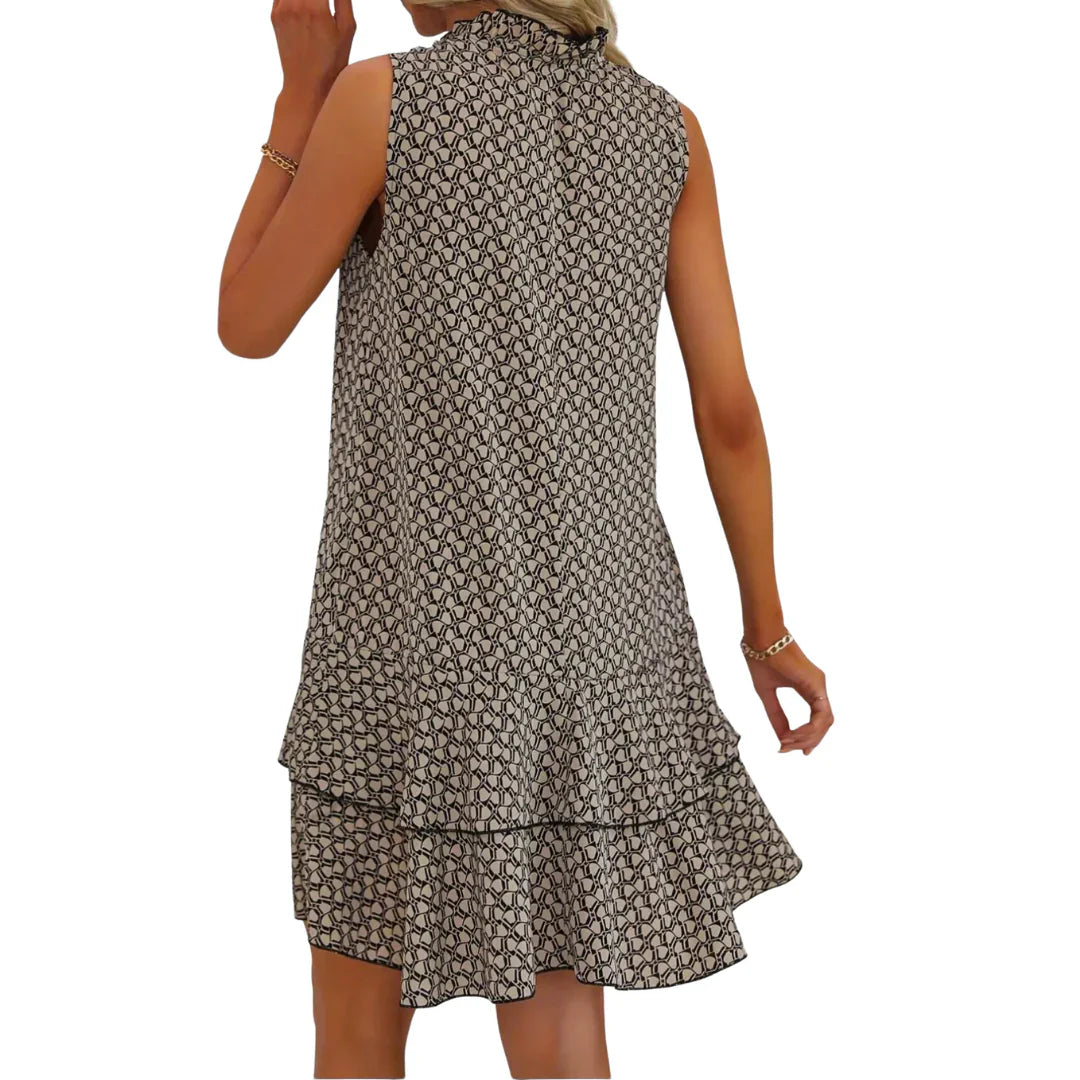 Vestido Mujer Estampado Bohemio Escote en V