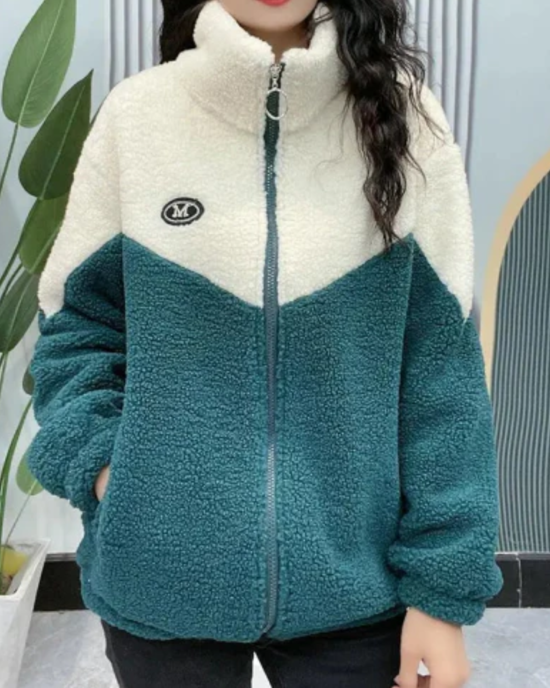 Chaqueta polar mujer de invierno cálida y cómoda