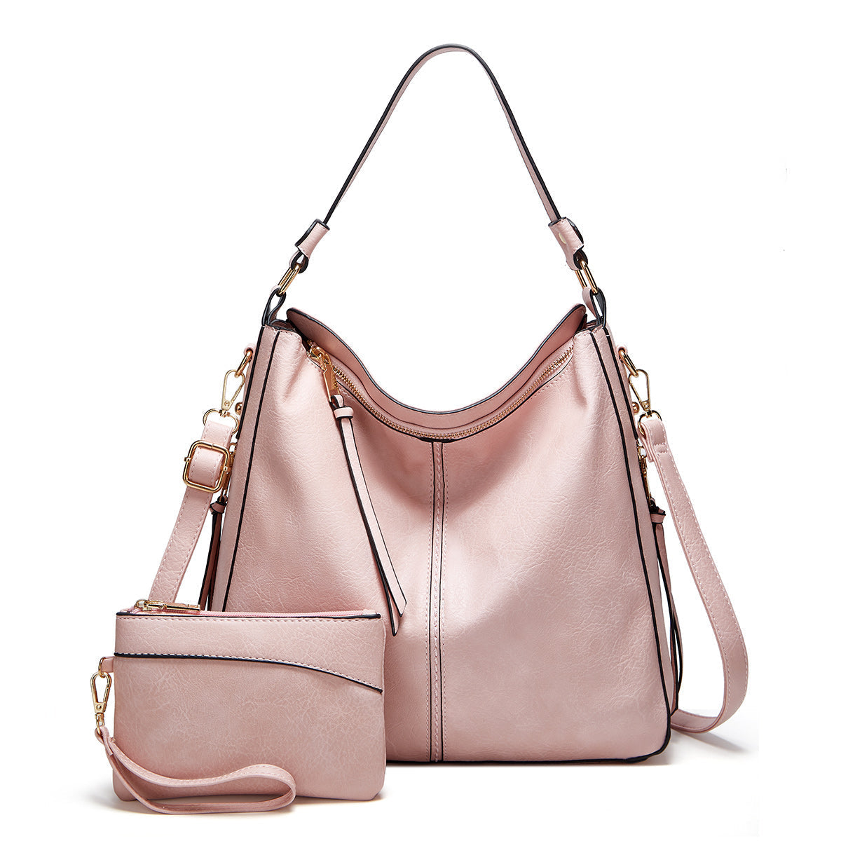 Set bolso bandolera y minibolso muñeca piel sintetica unisex