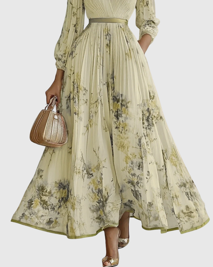 Vestido maxi mujer plisado estilo elegante