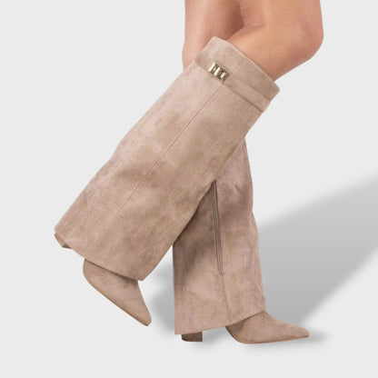 Botas Altas Mujer de Ante Clásicas Elegantes
