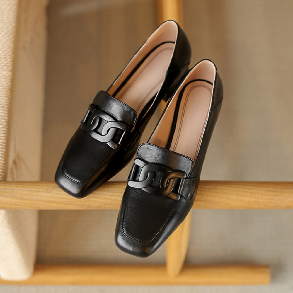 Zapatos Mocasin Mujer Tacón Bajo Diseño Elegante