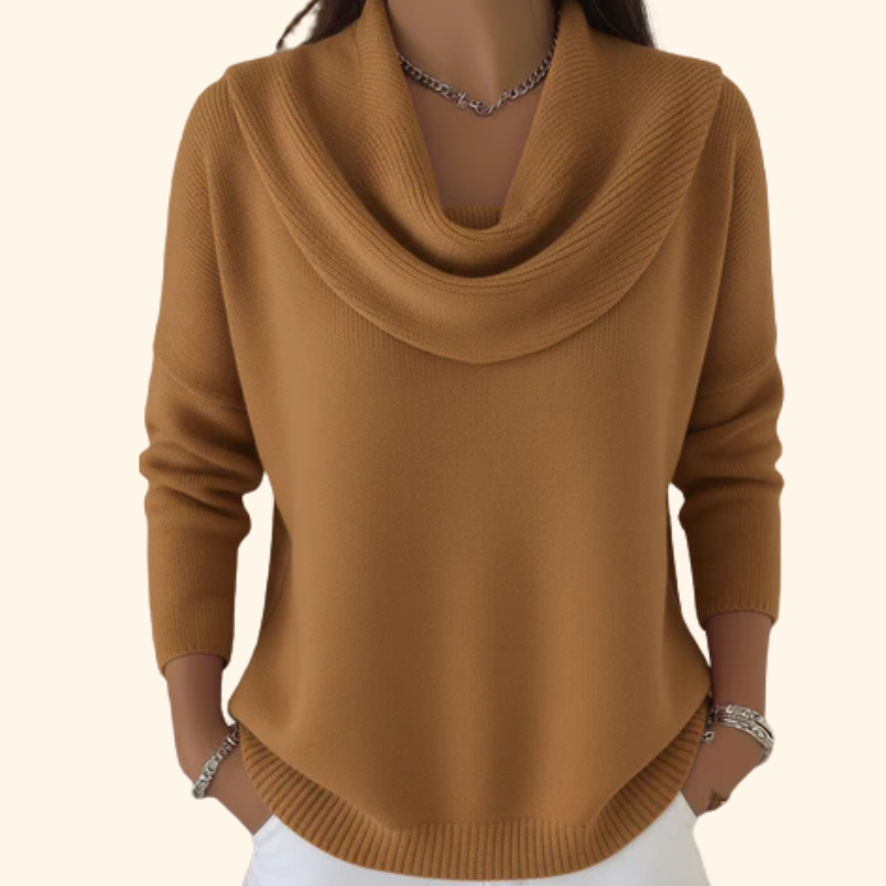 Jersey mujer de punto suave cuello redondo cómodo