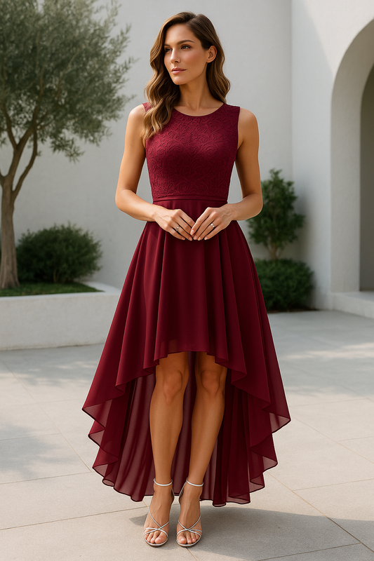 Vestido Asimétrico Mujer Corte Elegante para Invitada Boda - Mavetta