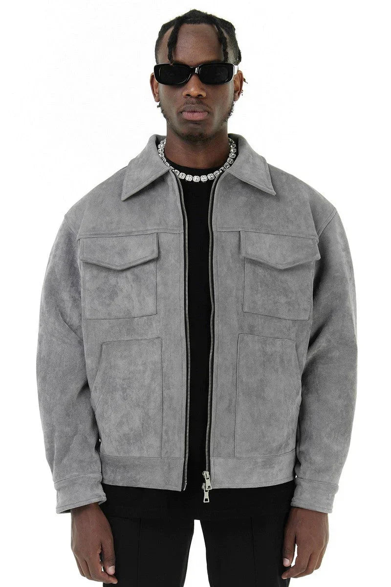 Chaqueta Utility Hombre con Cremallera Estilo Casual
