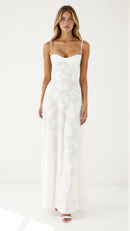 Vestido maxi mujer lencero invitada boda elegante - Mavetta