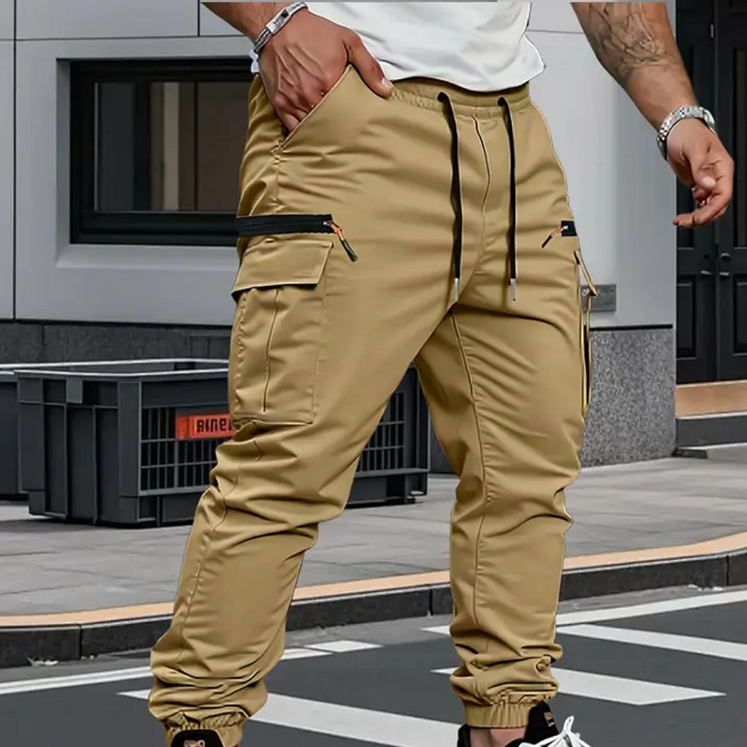 Pantalón Jogger Hombre Algodón Cargo Elástico