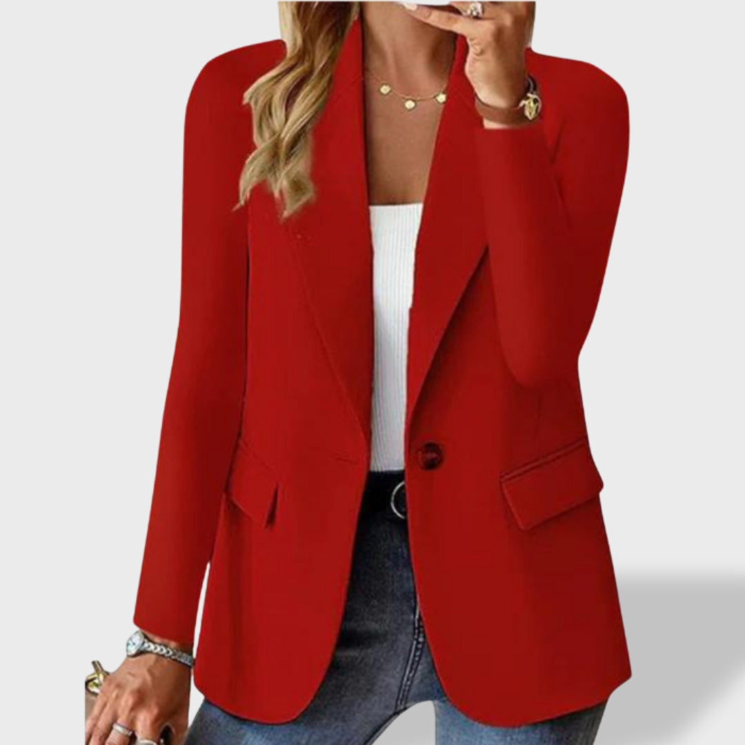 Blazer Mujer de Un Solo Botón Corte Clásico