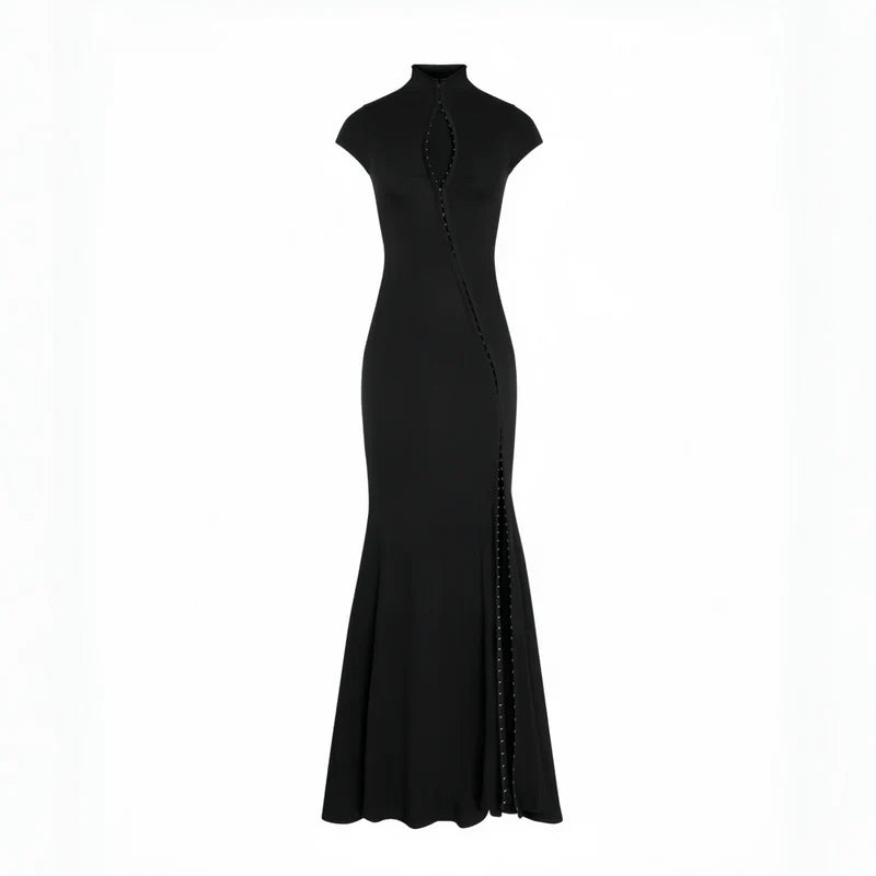 Vestido maxi mujer con abertura lateral