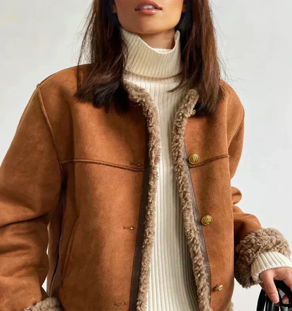 Chaqueta mujer con forro de borrego estilo invierno - Mavetta