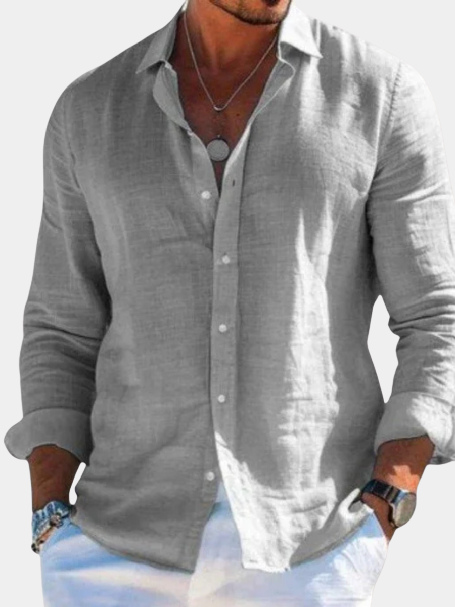 Camisa Hombre Algodón Manga Larga Botones - Mavetta
