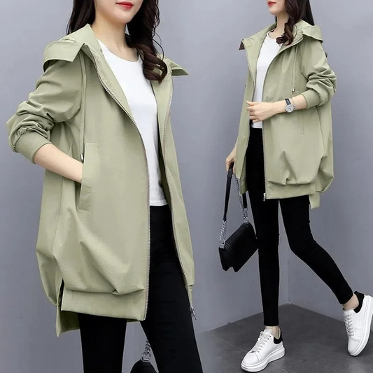 Trench Coat Mujer Ligero con Cremallera Corte Relajado - Mavetta