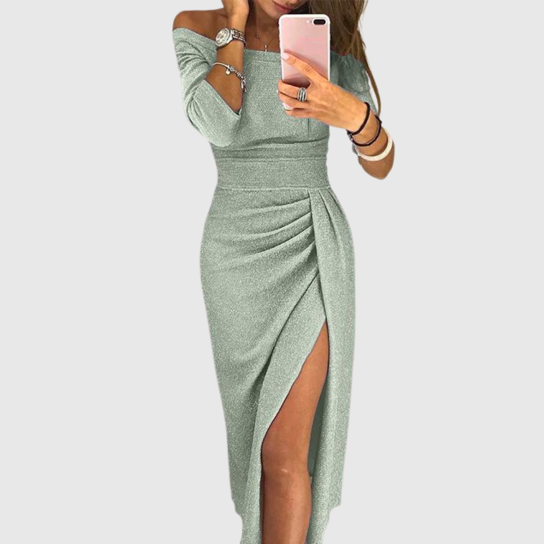 Vestido maxi Mujer cuello halter fluido