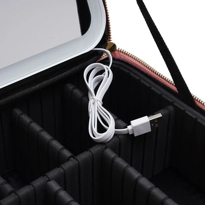 Estuche Maquillaje Portátil con Espejo LED Unisex