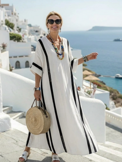 Vestido maxi mujer de tela fresca y corte elegante