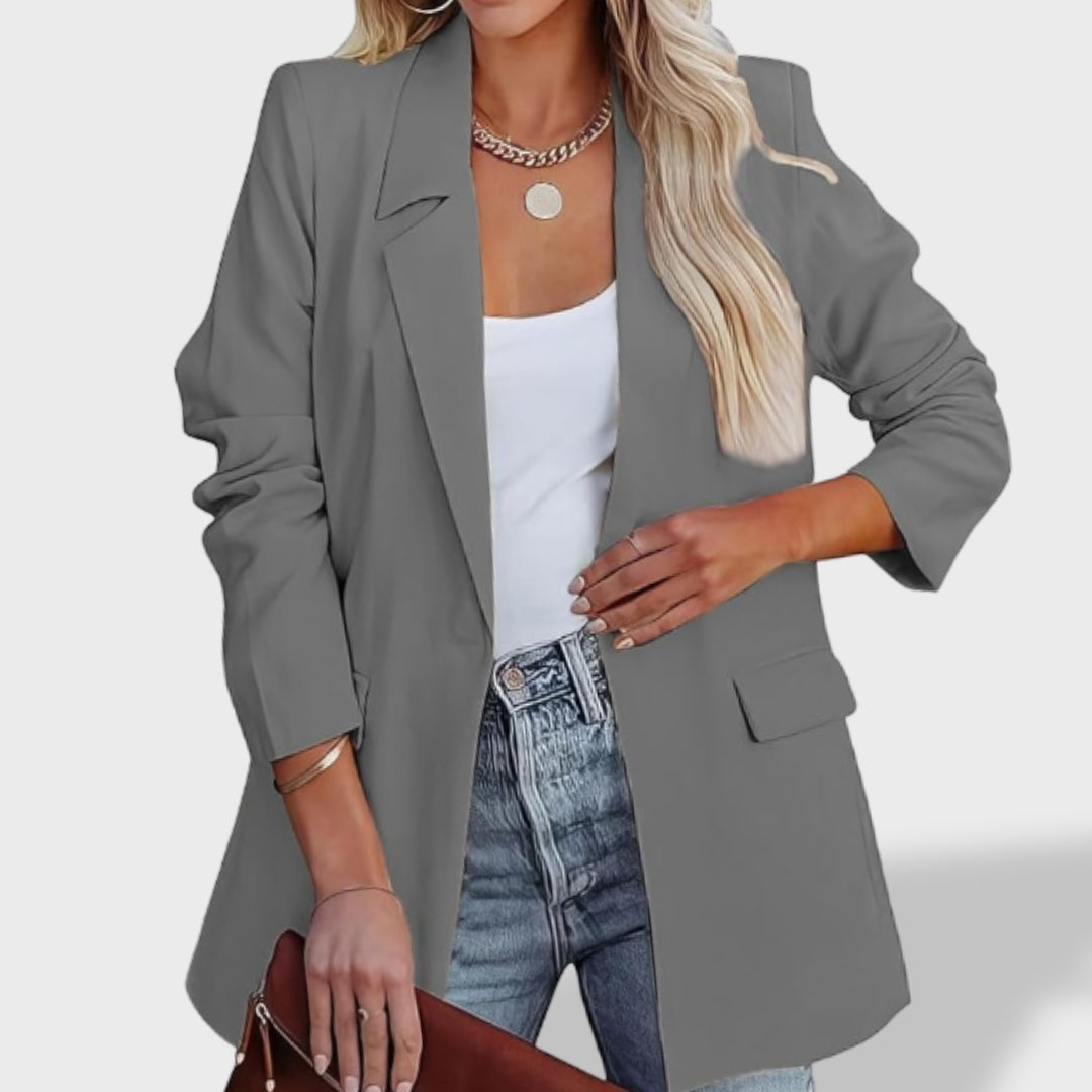 Blazer Mujer con Solapa y Abertura Frontal Elegante