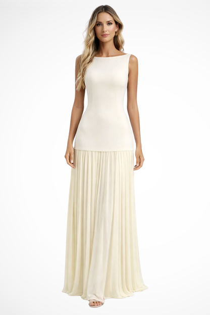 Vestido maxi mujer plisado estilo elegante