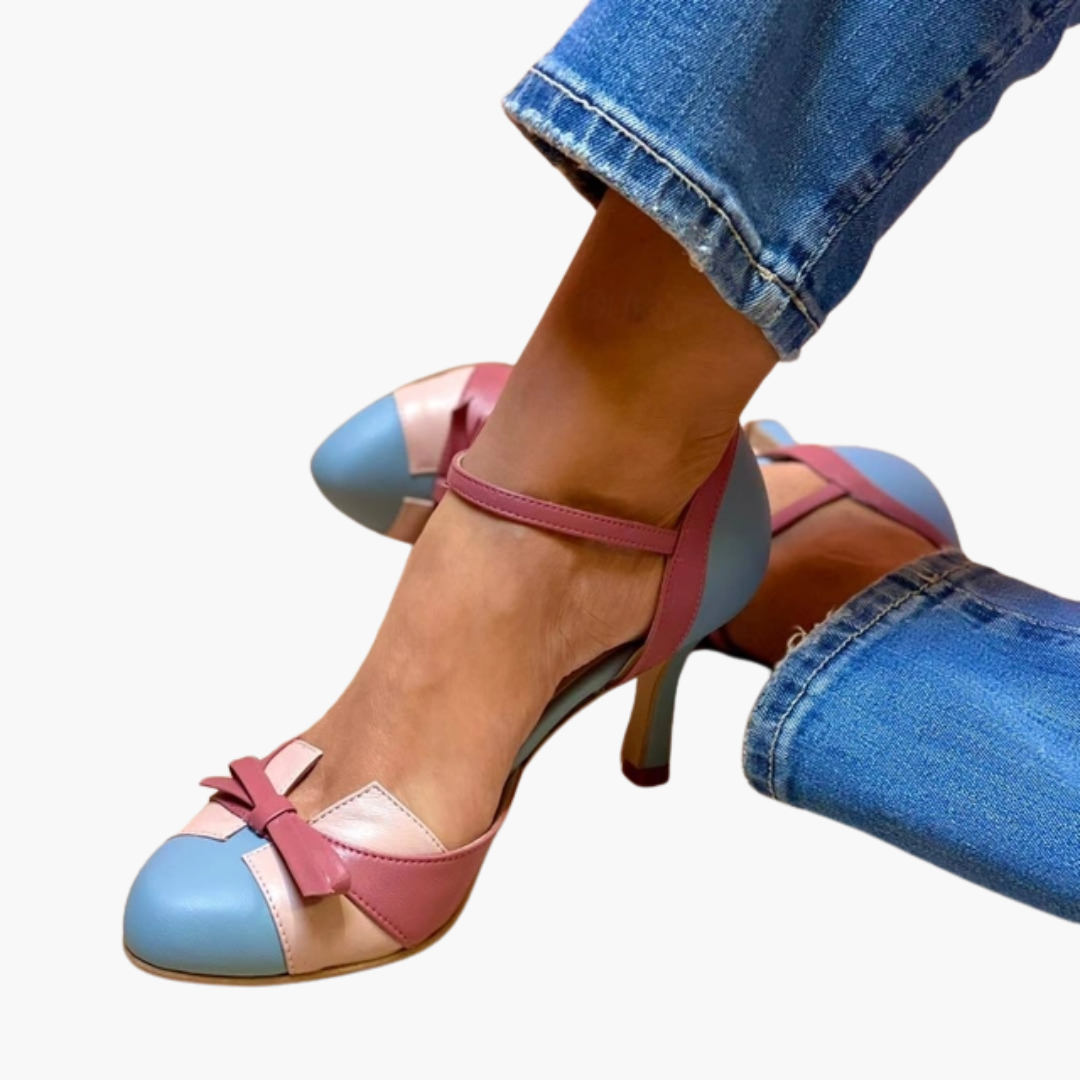 Sandalias Mujer con Tacón Puntera Cerrada y Pulsera al Tobillo - Mavetta
