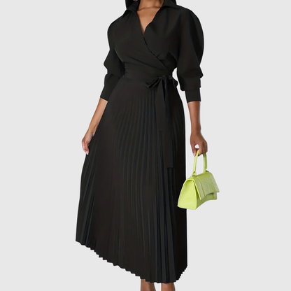Vestido midi mujer plisado tejido suave