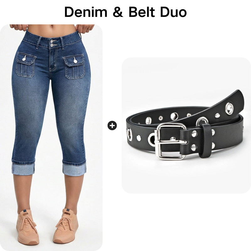 Pantalones Capri Mujer Denim Ajustados Moldeadores