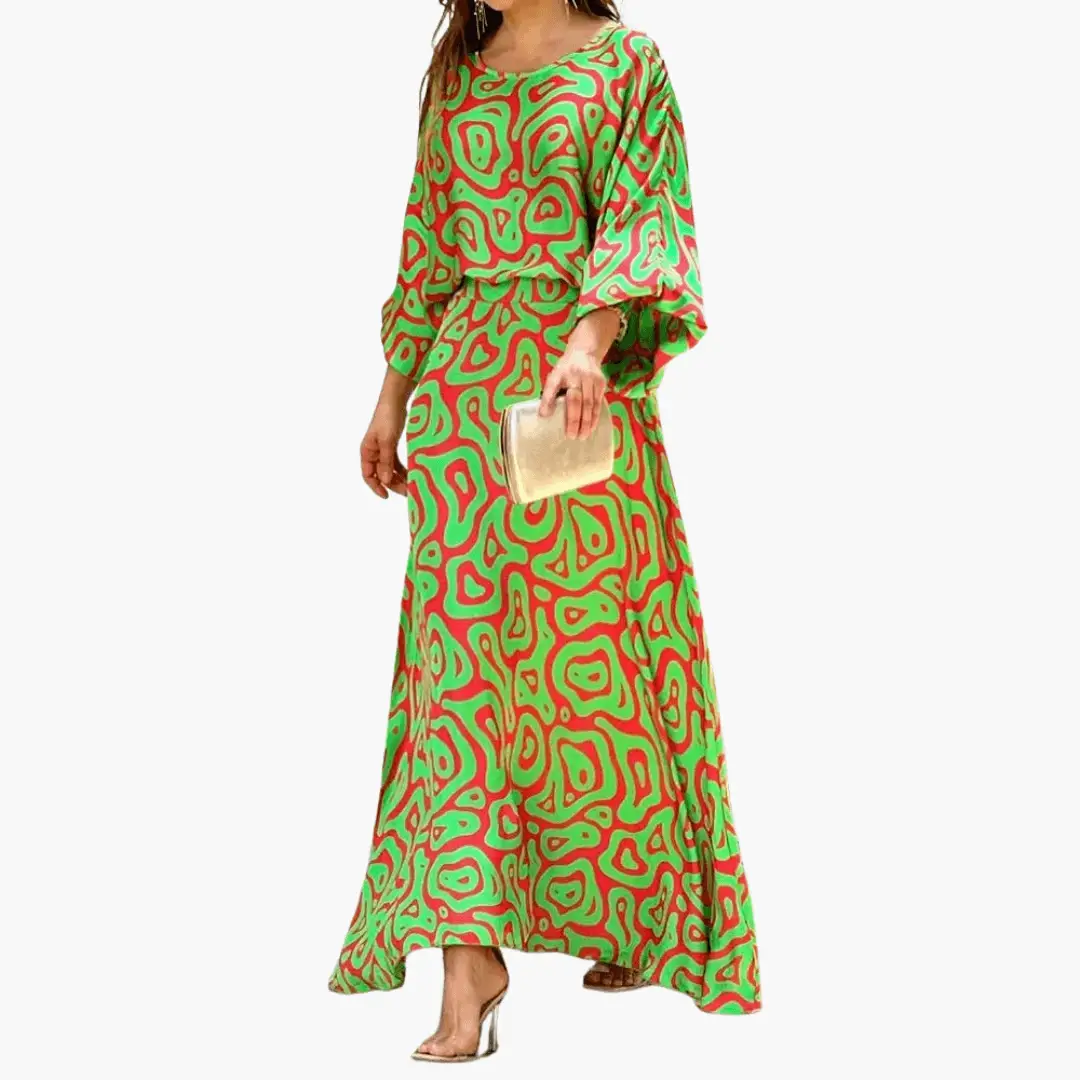Vestido maxi mujer con estampado estilo bohemio - Mavetta