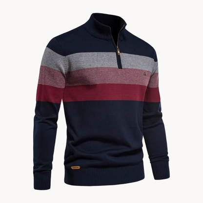 Jersey Hombre con Cremallera Cuello Alto Ajuste Regular