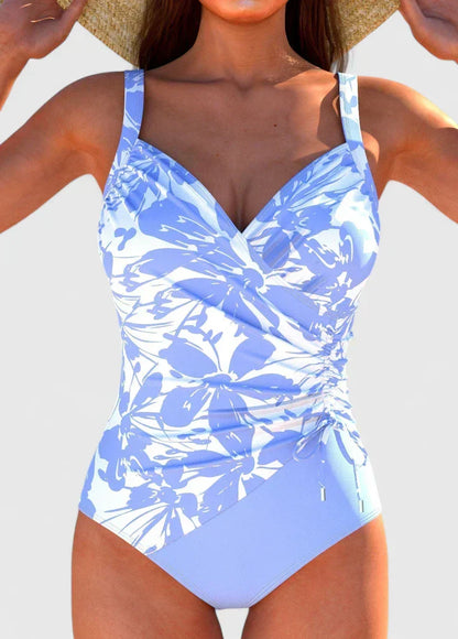 Bañador Mujer Moldeador Escote en V Diseño de Rayas