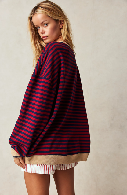 Jersey Mujer Primavera Rayas Cuello Redondo