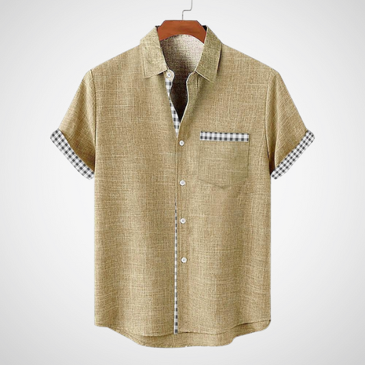 Camiseta Hombre Algodón Mangas Cortas Cuadros - Mavetta