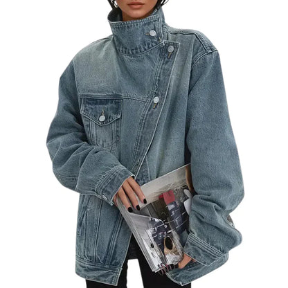 Chaqueta Mujer Urbana Diseño Asimétrico Botones Ajuste Moderno