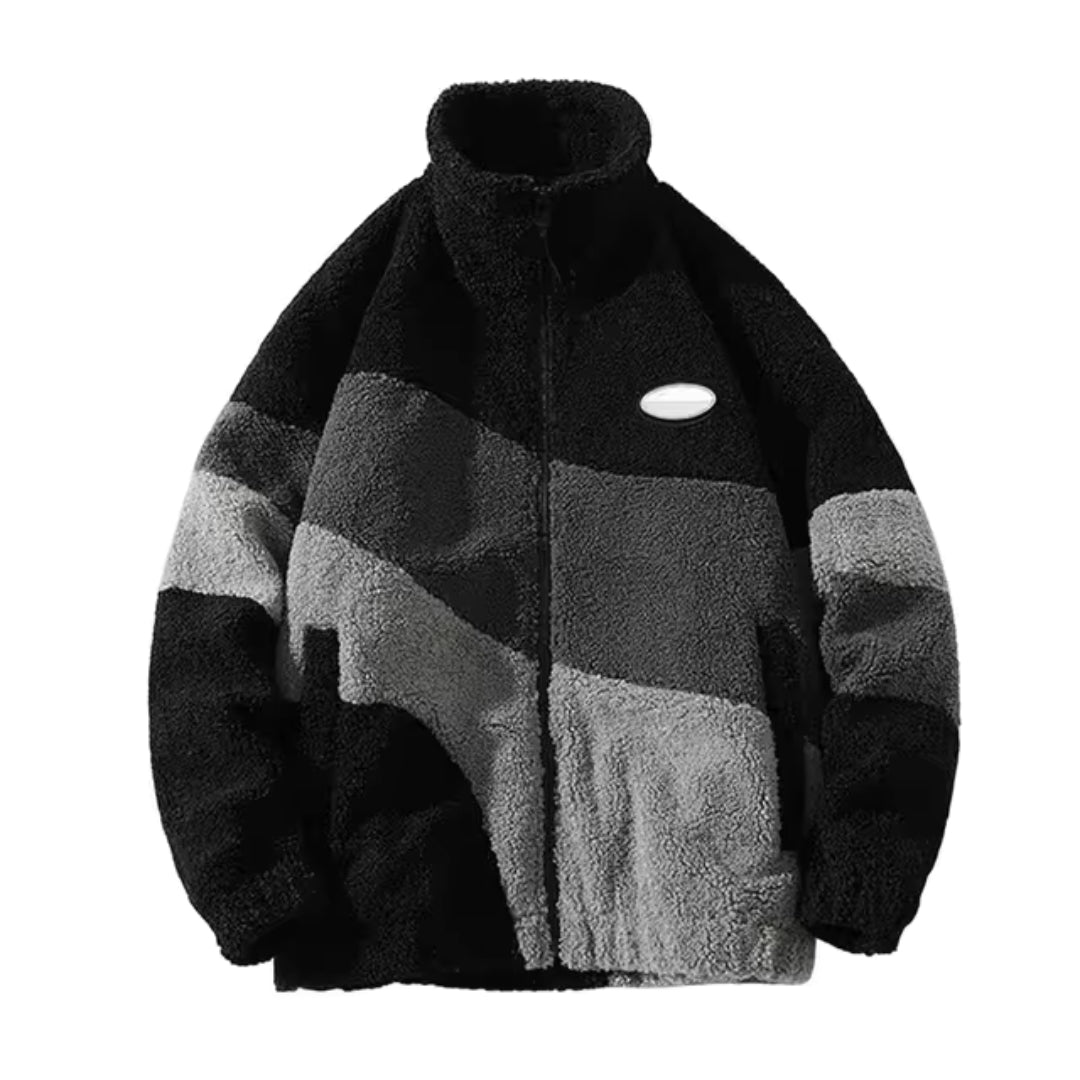 Chaqueta Hombre de Tejido Polar Cálido Estilo Vintage