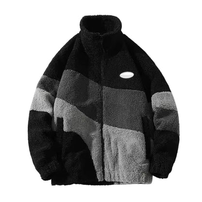 Chaqueta Hombre de Tejido Polar Cálido Estilo Vintage