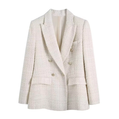 Blazer Mujer de Tela con Doble Botonadura Ajustado - Mavetta
