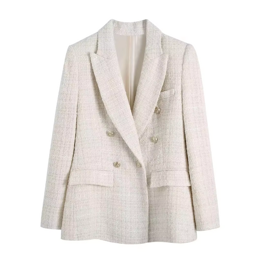 Blazer Mujer de Tela con Doble Botonadura Ajustado - Mavetta