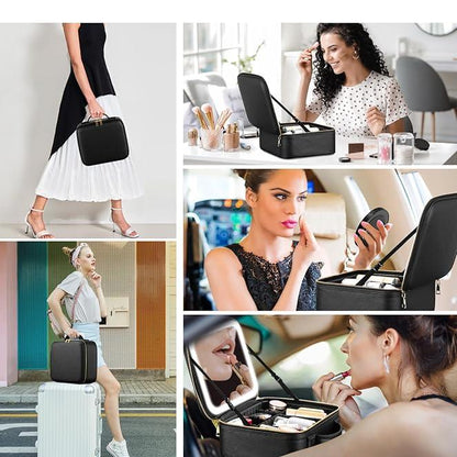 Estuche Maquillaje Portátil con Espejo LED Unisex