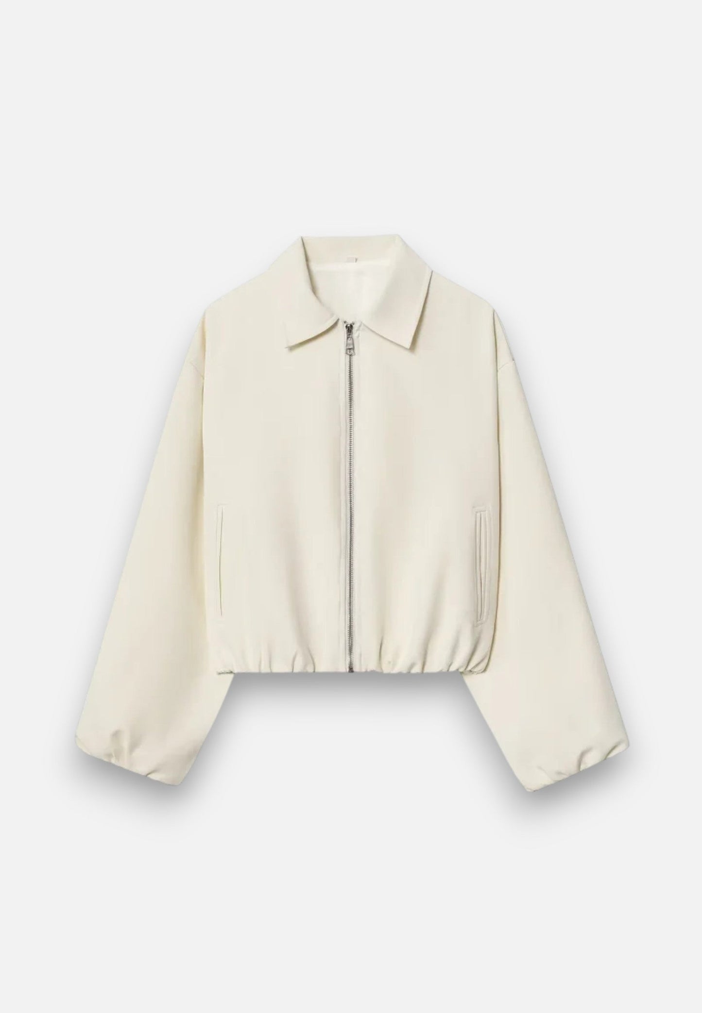 Chaqueta Bomber Mujer Corta Cremallera Cuello Solapa