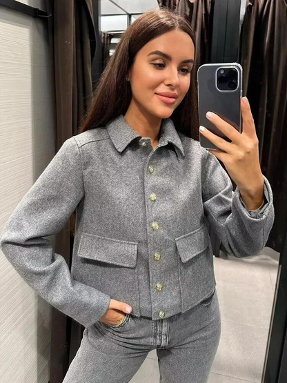 Abrigo Mujer de Piel Sintética Estilo Elegante - Mavetta