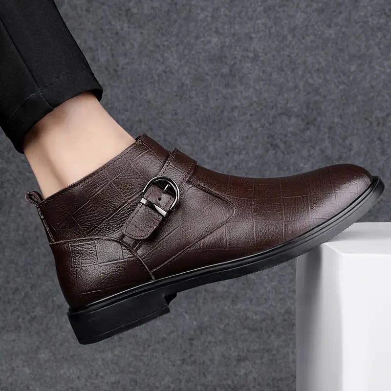 Botines hombre de cuero con cremallera estilo casual cómodos
