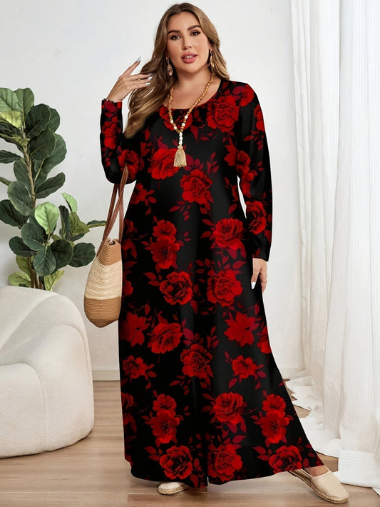 Vestido Largo Mujer Estampado Floral Corte Suelto Comodo - Mavetta