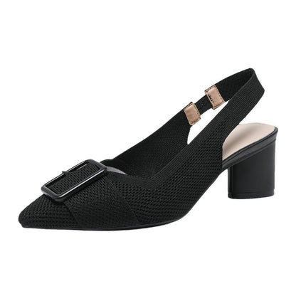 Sandalias Mujer Tacón Alto Piel Ajuste Fino Hebilla
