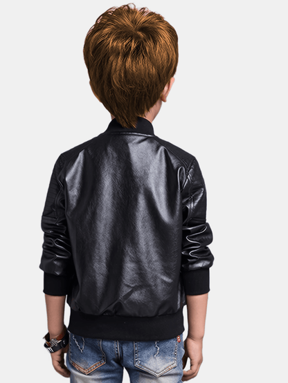 Chaqueta niño con cremallera y cuello alto ajustado