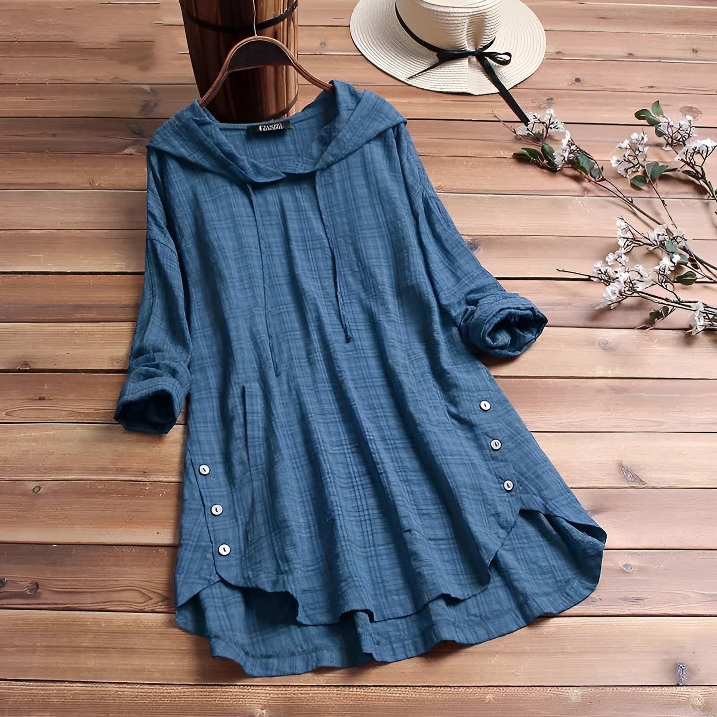 Camisa Hombre de Lino y Algodón Transpirable Corte Relajado