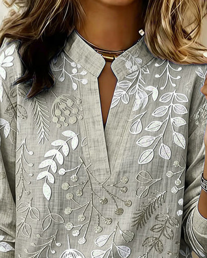 Blusa mujer ligera cuello en V floral verano