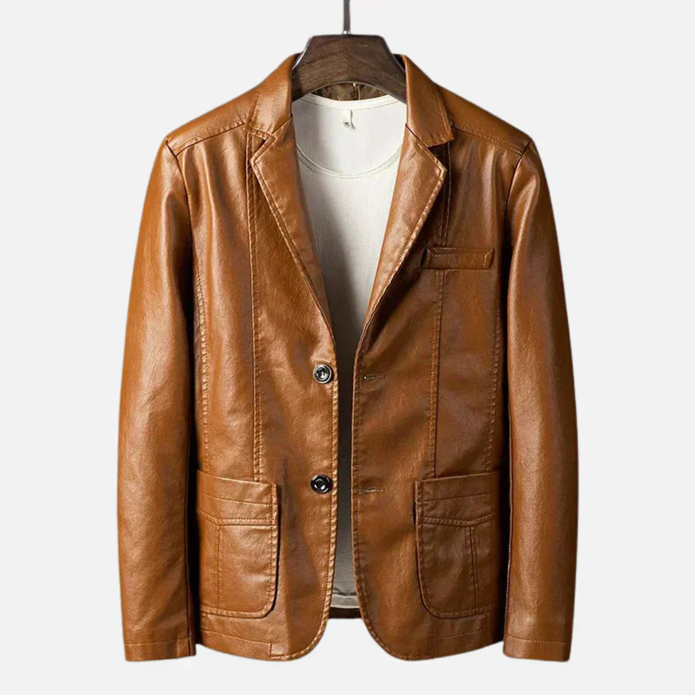Chaqueta Hombre de Piel Estilo Retro Ajuste Clásico - Mavetta