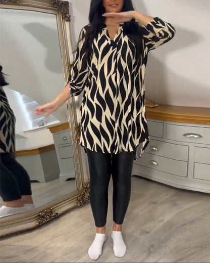 Blusa Mujer Túnica Estampado Gráfico Ajuste Suelto