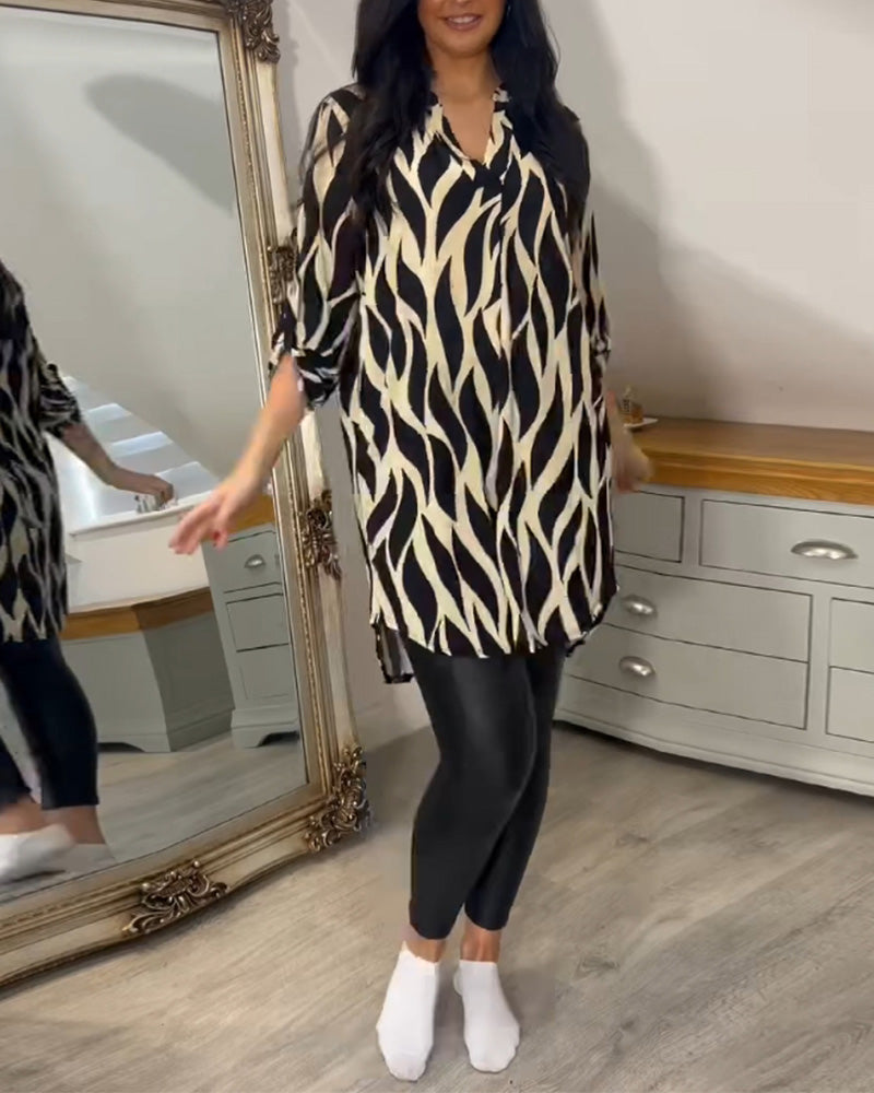 Blusa Mujer Túnica Estampado Gráfico Ajuste Suelto