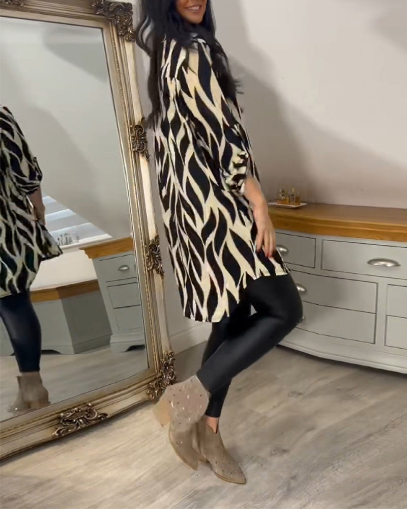 Blusa Mujer Túnica Estampado Gráfico Ajuste Suelto